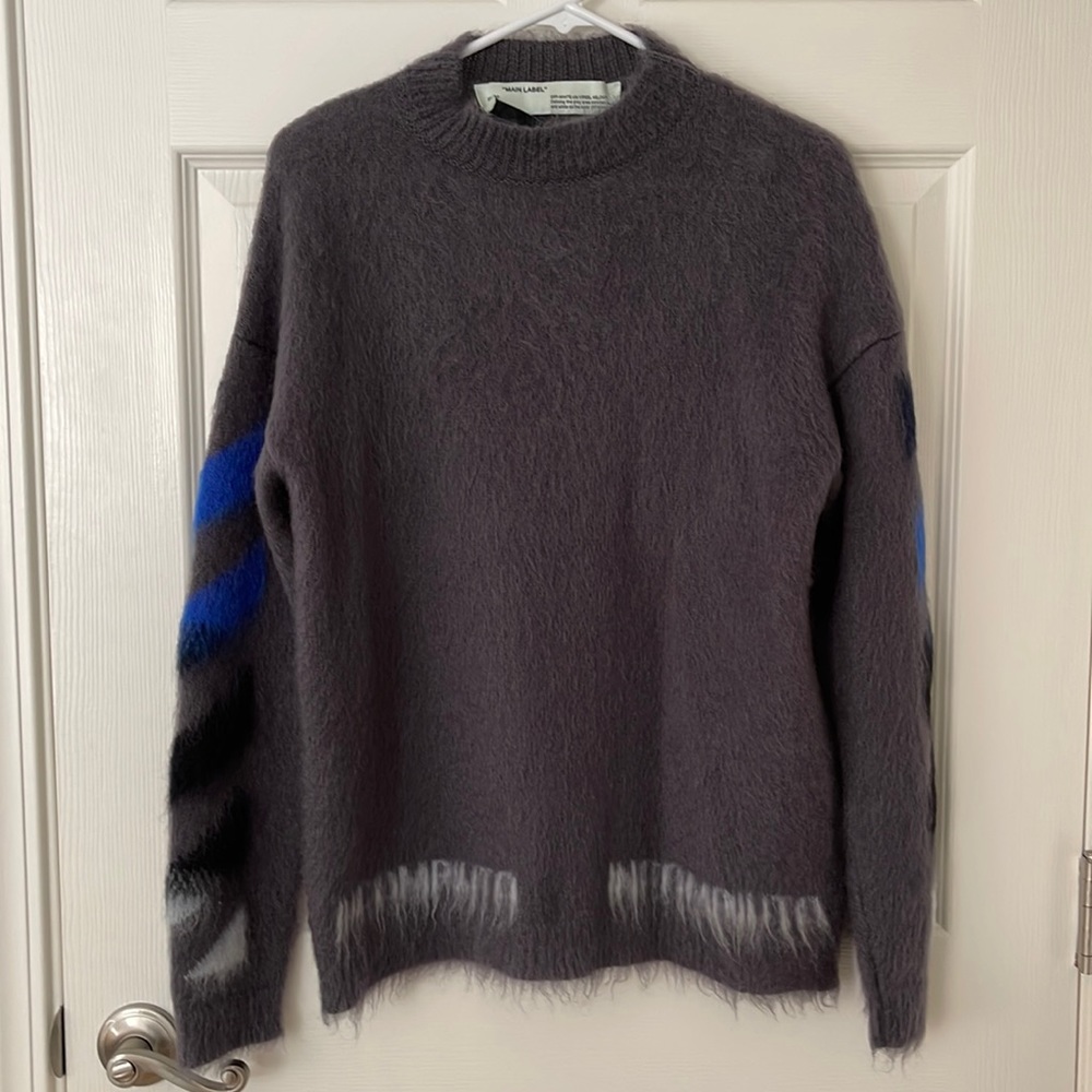 Off-White Women’s Grey Mohair Sweater